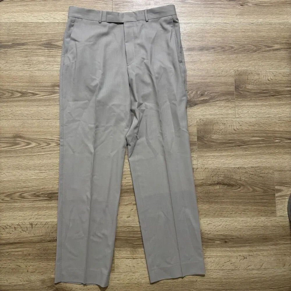 Ted Baker Endurance Suit Mens 38R Pants 32x32 Beige 100% Wool Classic Designer